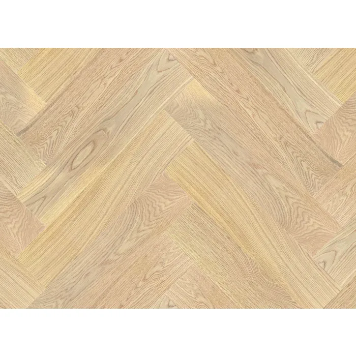 Finishjodła Angielska  - Podłoga drewniana Dąb Santorini Lakier matowy 4mm Jodełka Szczotkowana